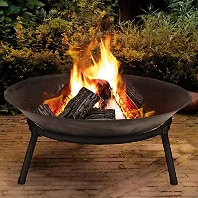 £40.71 • Buy Large Cast Iron Garden Fire Pit Basket Patio Heater Log Wood Charcoal Burner Br