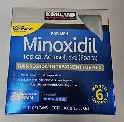 6 Months KIRKLAND MINOXIDIL 5% FOAM Hair Regrowth FOR MEN Exp Expire August 2025 • $66.75