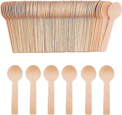 200Pcs Mini Wooden Spoons4Inch Disposable Wooden Ice Cream Dessert SpoonsBiode • $14.70