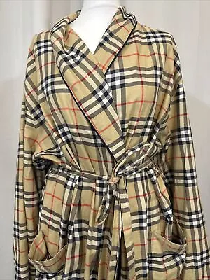 £151 • Buy Burberry Vintage Check Nova Dressing Gown Robe Coat Belted Unisex RRP£880 B21