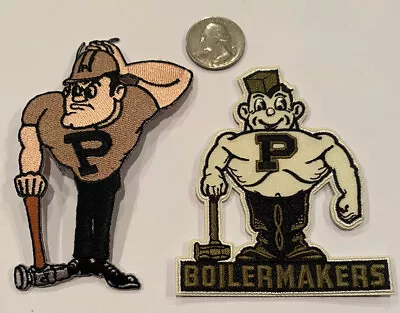 (2)-PU Purdue Boilermakers Vintage Style Embroidered Iron On Patches. 3.5”x 3” • $9.99