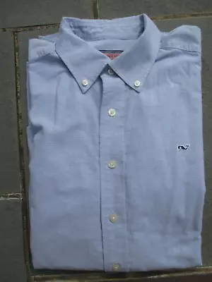 VINEYARD VINES Men WHALE Preppy OXFORD SHIRT Button Up BLUE Long Sleeve LARGE • $19.99