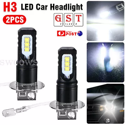 1 Pair 160W Car H3 LED Headlight Fog Light Beam Bulbs Globes 6500K White 12000LM • $17.98