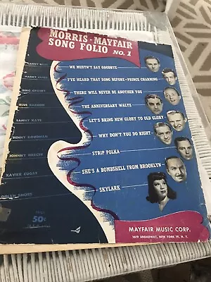 $6.50 • Buy Morris Mayfair Song Folio No. 1 Bing Crosby Dinah Shore Xavier Cugat