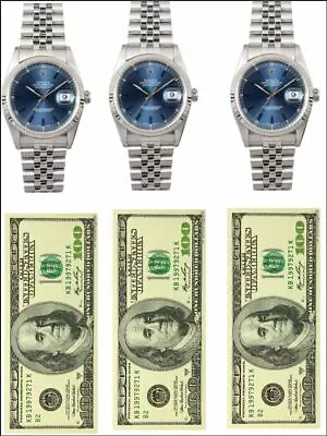 Fashion Luxury Watch Watch Dollars Money Edible Cake Topper Kit Icing Or Wafer • £5.91