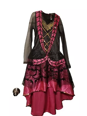 Monster High Costume Dress Child Size Medium 8-10 Pink Black Batwings Spiderweb • $17.95