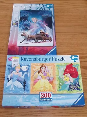 2 Ravensburger Puzzles 200 Pcs Disney Princesses *panorama & Frozen 2 Ages 8+ • $10