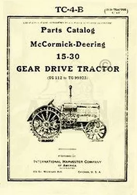Farmall McCormick Deering 15-30 Parts Catalog Manual IH • $29