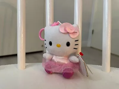 Hello Kitty TY  Stuffed Plush 3.5” Pink Dress Keychain NEW • $10.97