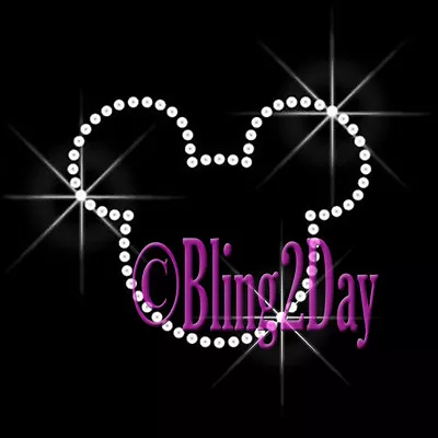 Mickey Outline -Custom Color- Rhinestone Iron On Transfer Fix Bling Mouse Minnie • $3.99