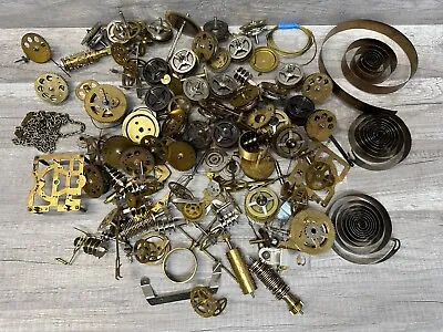 Vintage Lot Of 8 Pounds Clock Maker Gears Parts Spring Brass Metal Steam Punk M1 • $124.95