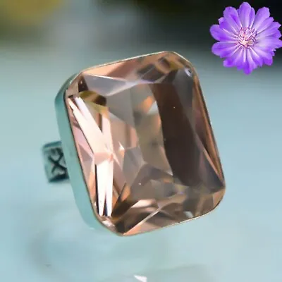 Morganite Gemstone 925 Silver Ring Handmade Jewelry Birthday Gift For Women • $7.31