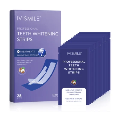$13.55 • Buy 28 Teeth Whitening Strips Pro Safe White Tooth Clean Gel Bleach Dental Strength