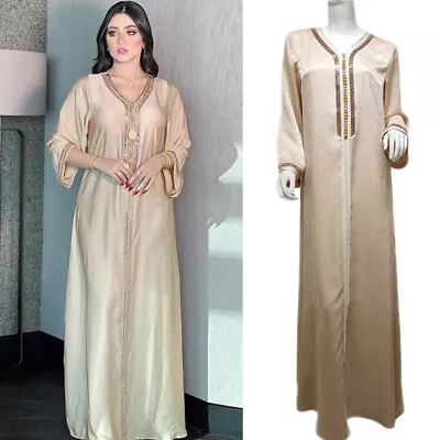 Dubai Arab Women Kaftan Long Maxi Dress Muslim Islam Caftan Moroccan Party Gown • $46.97