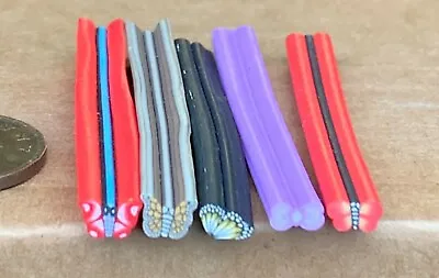 5 Assorted Fimo Butterfly Canes Nail Art Tumdee 1:12 Scale Dolls House Set C • $1.25
