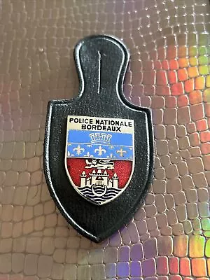 Obsolete Police Nationale Bordeaux Badge With Leather Fob • £20