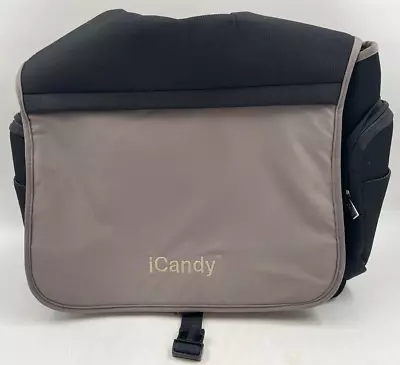 ICandy Changing Bag Black Grey Pram Pushchair Baby Mat Messenger T2290 C3675 • £19.99