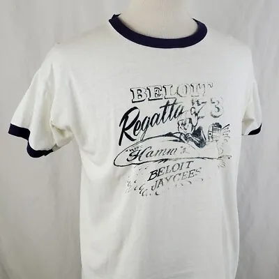 Vintage Jaycees Regatta 1973 Ringer T-Shirt Large Hamm's Beer Bear Beloit WI • $129.99