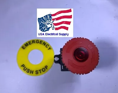   S2ER-E4RBD LED  Mushroom Emergency Push Button Switch With Light 12-24VAC/DC • $14.23