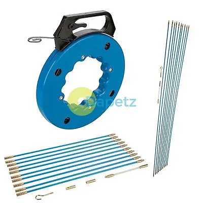 Cable Access Kits Kit 1 M 330 Mm Fish Tape 15m 30m Electricians Push Pull Rod • £17.44