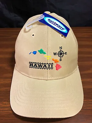 Surfware Hawaiian Classics Hawaii Island Cap Wave Surfer Hat Snapback Tan NWT • $27.97