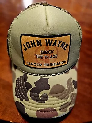 John Wayne Block The Blaze Cancer Foundation Otto Snap Back Cap Baseball Hat • $14.88