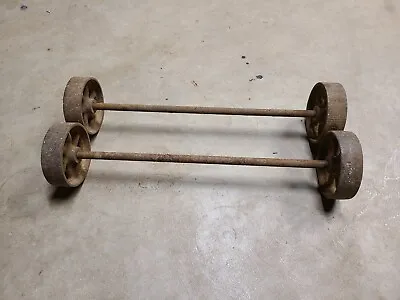 Industrial Cart Steampunk Cast Iron 4 Wheels  2 Axles Good For Hit & Miss Cart • $135