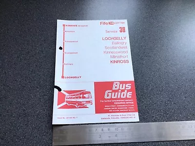 £5 • Buy Fife Scottish Bus Group Route 30 Timetable Issue 1 1982 Lochgelly Kinross