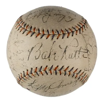 Babe Ruth & Lou Gehrig 1934 New York Yankees Team Signed Baseball JSA COA • $19995