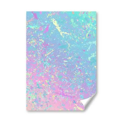 A2 - Pink Retro Paint Splatter 80's Poster 42X59.4cm280gsm #14834 • £11.99