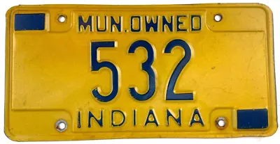 Indiana  Municipal Owned License Plate Man Cave Garage Pub Wall Decor Collector • $44.95