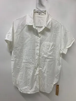 Reformation Womens XS Button Down Caleb Oversized Shirt White Poplin • $92.30