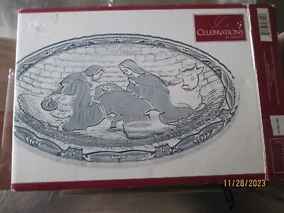 Mikasa Nativity Plaque 9 3/8  Rejoice Crystal Collection W Stand NEW Fast Ship • $15.99