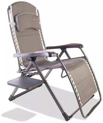 Quest Naples Pro Relax Camping Chair Full Recline Extra-Wide Seat Side Table • £124.99