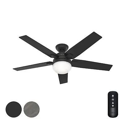 Hunter Fan 52 In Casual Matte Black Indoor Ceiling Fan With Light Kit And Remote • $68.67