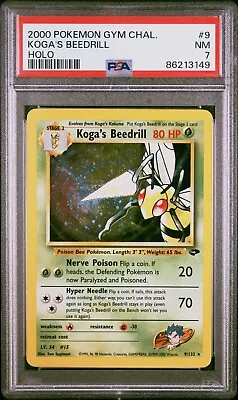 Koga's Beedrill Gym Challenge Holo Pokemon Card 9/132 PSA 7 NM • $45.85