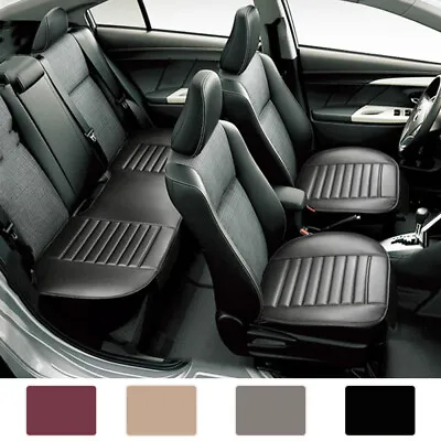 Universal Leather Car Seat Cover Full Surround Front Rear Back Cushion Protector • $25.95