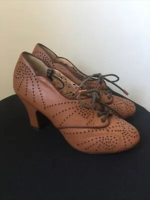 Miss L Fire Brogue Detailed Brown Heels EUR 36 • $65