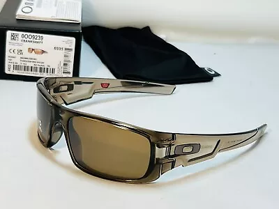 New Oakley Crankshaft Sunglasses Brown Smoke Frame Tungsten Iridium Polarized  • $85.49