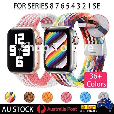 $11.99 • Buy Braided Solo Loop Band For Apple Watch 38/40/41/42/44/45 Series 8/7/6/5/4/3/2/1