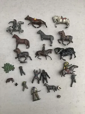 Various Vintage Damaged Lead Horses Cowboy Indian Etc. Figures For Restoration • £7.99