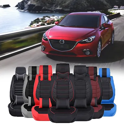 $159.04 • Buy Deluxe Leather Car Seat Covers 2/5-Seats Cushion For Mazda 2 3 5 6 CX-3 CX5 CX-9