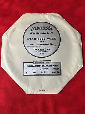 MALIN'S WILSTABRITE STAINLESS TROLLING WIRE 478FT NO. 5 .014 DIAMETER (38a) • $25