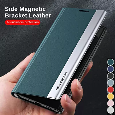 For Samsung S23 S22 S21 S20 FE Ultra S8 Plus Case Magnetic Leather Stand Cover • $14.99