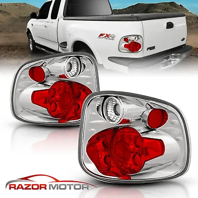 $56.47 • Buy 2001- 2003 Ford F-150 FlareSide Red/Clear Rear Brake Tail Lights Pair