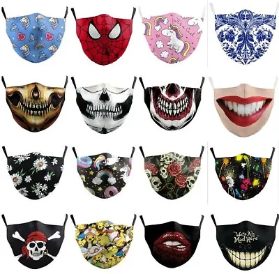 UK Women Men Face Mask Protective Reusable Washable Dust Pollution Fashion Masks • £3.99
