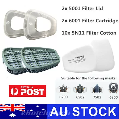 5N11 Cotton Filter 6001CN Filter Box Replacement For 6200 6800 7502 Mask Replace • $25.89