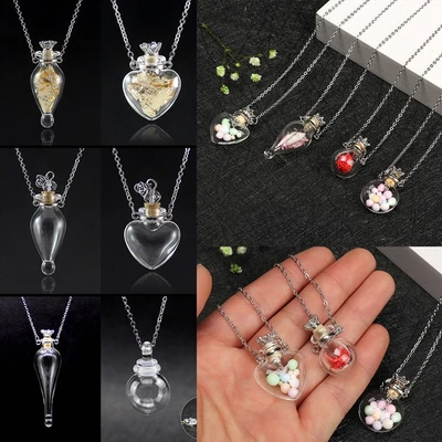 $12.81 • Buy Vial Necklace Memorial Jewellery Essential Oil Diffuser Wishing Bottle Pendant