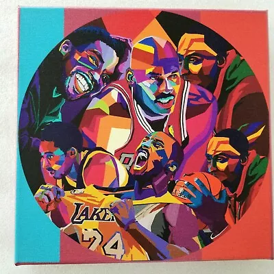 Lakers Los Angeles NBA Kobe Bryant Michael Jordan Oil Painting Canvas Art • $24