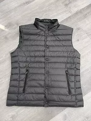 Hackett London Duck Down Reversible Gilet Puffer Vest Black/green Men Size Large • $44